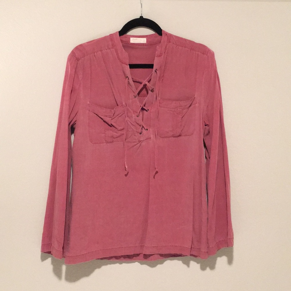 Pink washed-out style chemise blouse